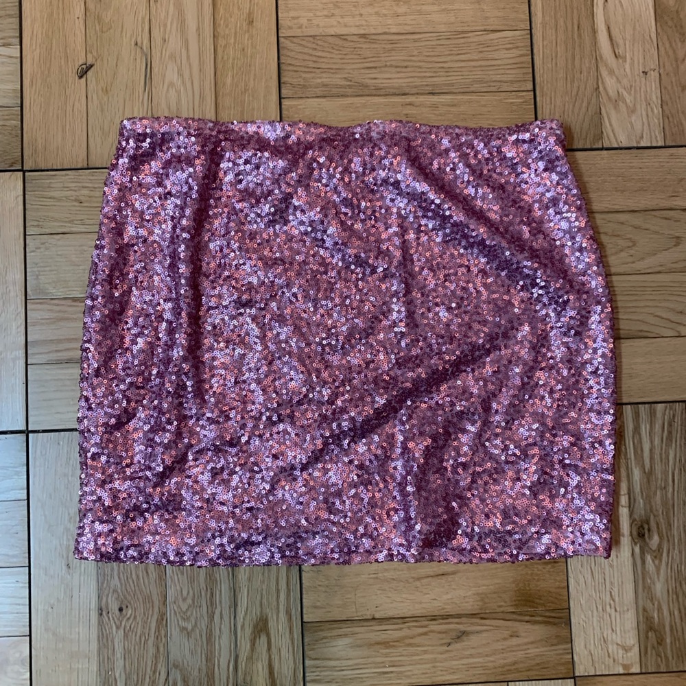 Pink sequin skirt